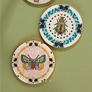 🦋🪲Anthro Garden Bistro Stoneware Tile Coaster 🦋🪲